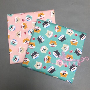 狗狗无荧 全棉床单手工布 卡通印花纯棉斜纹布料 宝宝衣床品面料