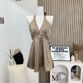 Hotdog热狗很辣原创款 古早贵族千金全手工钉珠挂脖绑带上衣