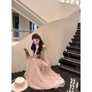 实价实拍  复古法式蕾丝蓬松蛋糕裙连衣裙加绒