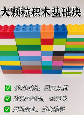 国产大颗粒积木散件2X4基础块高阶厚8孔4孔益智拼搭玩具幼儿园3岁