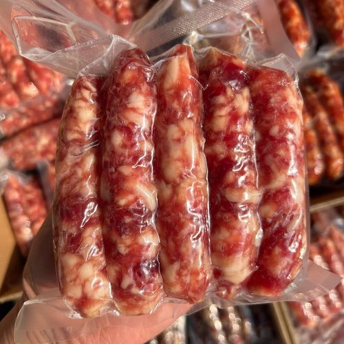 正宗金华土香肠 农家土猪肉手工无淀粉纯肉腊肠干菜味麻辣香肠1斤