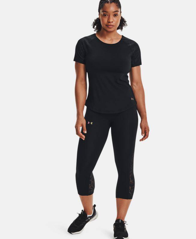 安德玛ua rush女士透气运动修身休闲短袖t恤1365730