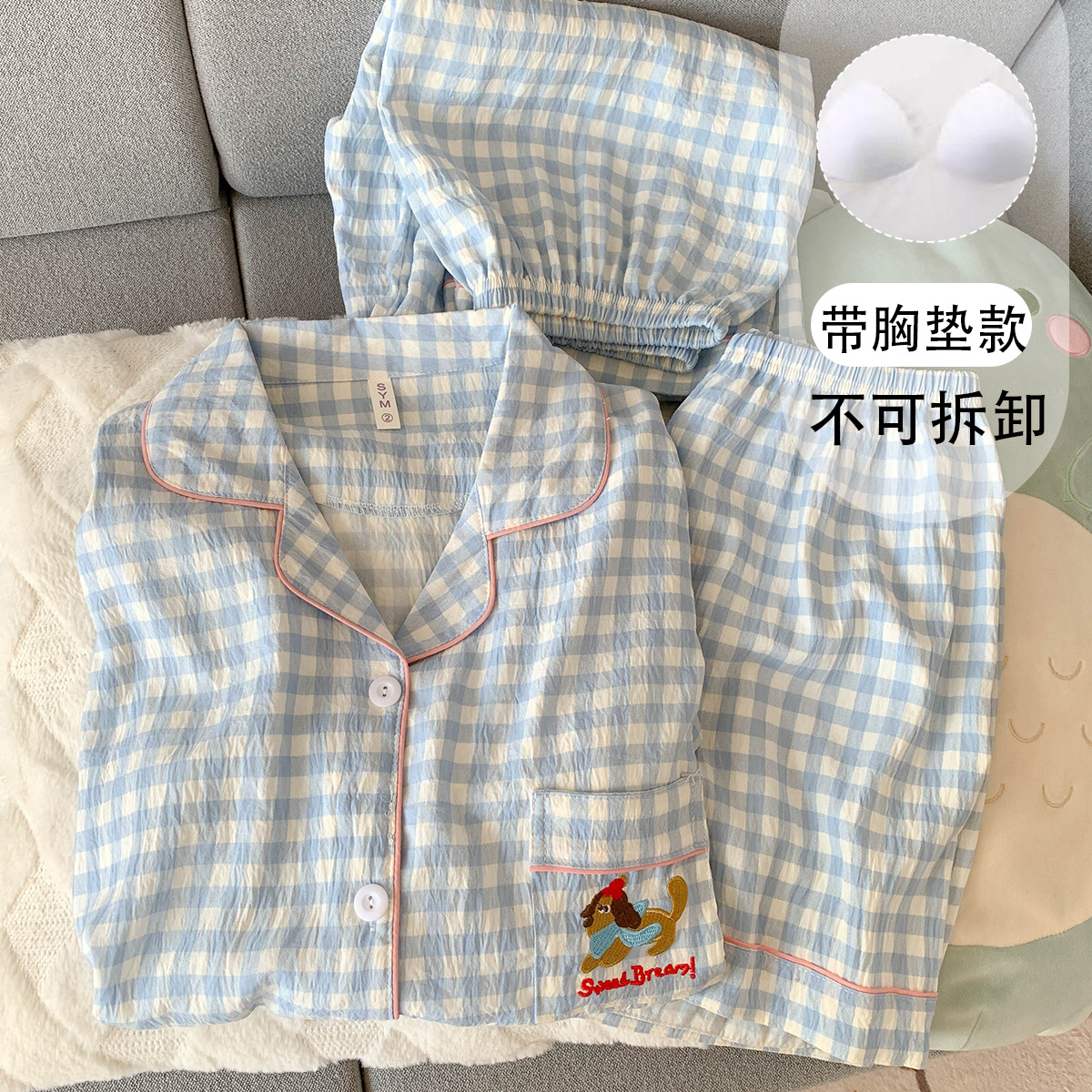 厂家现货带胸垫大码睡衣女春夏季