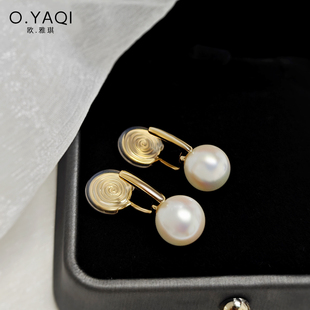 优雅气质OL无耳洞简约珍珠弹簧蚊香盘耳夹高级感耳钉女耳饰