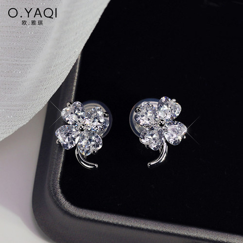 闪锆四叶草一体式蚊香盘耳夹