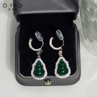 无耳洞复古气质绿色葫芦隐形蚊香盘耳夹高级感耳扣新中式风女耳饰