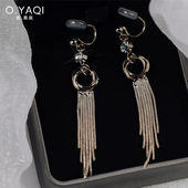 无耳洞蚊香盘日韩柔美流苏气质耳环螺丝耳夹银耳钩耳饰女春夏时尚