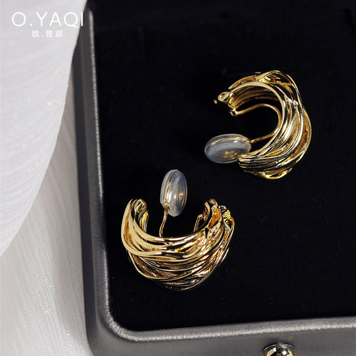 个性凌乱线条半圈蚊香盘无洞耳夹