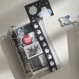 耳机兔天使兔绑带手账绑带松紧款diy手账装饰活页定页配件防爆本