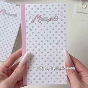 波点A6per裸脊手帐本记忆本定页本高级感学生笔记本少女心便携本
