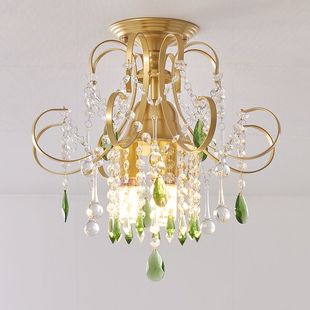 饰轻奢 水晶吸顶灯装 美式 水晶小吊灯过道灯走廊灯玄关灯衣帽间欧式