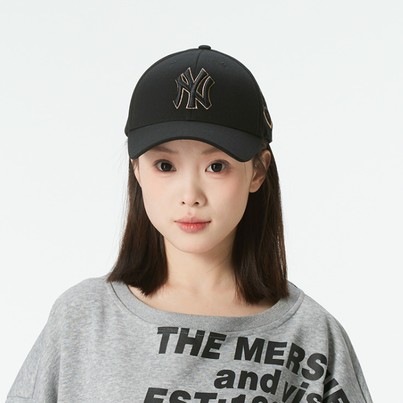 韩国MLB帽子洋基队NY字母棒球帽可调节硬顶刺绣遮阳大帽檐鸭舌帽