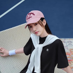 韩国MLB帽子2025新款做旧水洗复古字母鸭舌帽可调节防晒棒球帽女