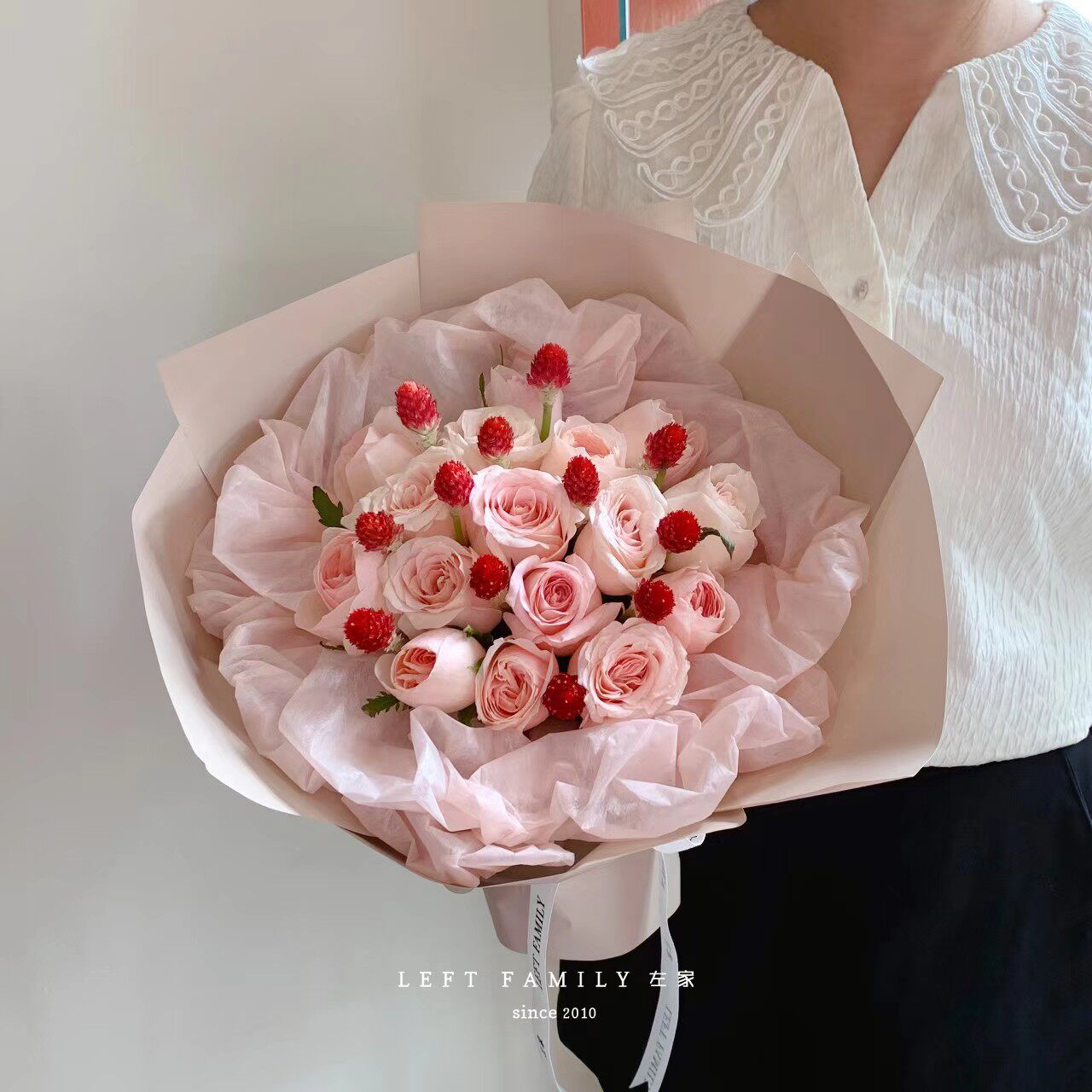 【左家】宁波鲜花店同城速递可爱小草莓花束配送女友闺蜜老婆生日