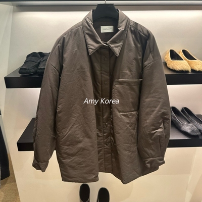 FEBRUARY 11 Amy韩代 25fw 东大门 纯色夹棉衬衫 保暖外套 棉服