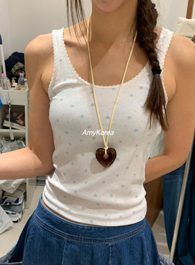 tempting Amy韩代 26春夏 东大门 蕾丝花边 碎花背心 甜美百搭