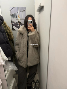 LONDON FLAT Amy韩代 25fw 东大门 环保毛毛短款大衣外套洋气时尚