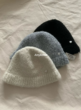 RIVEROOM Amy韩代 25fw 东大门 时尚气质 针织渔夫帽子 百搭保暖