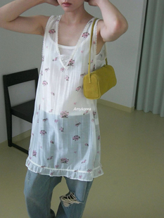 self service Amy韩代 26春夏 东大门 碎花蕾丝 吊带连衣裙 洋气