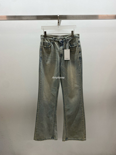 wearable Amy韩代 26早春 东大门 水洗做旧 微喇叭牛仔裤洋气百搭
