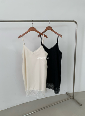 BETONE Amy韩代 25冬季 东大门 洋气纯色  叠穿蕾丝连衣裙 百搭