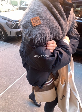 UNDERSON Amy韩代 25FW 东大门 流苏针织贴标 围巾披肩 洋气百搭