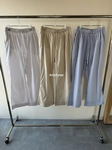 tempting Amy韩代 26春夏 东大门 条纹抽绳 直筒休闲裤 洋气百搭