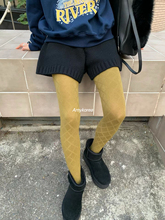 Tempting Amy韩代 韩国韩大门25秋冬 菱格纹连裤袜打底裤百搭纯色