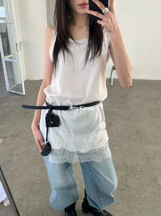 novus Amy韩代 26早春 东大门 洋气蕾丝花边 吊带连衣裙 纯色百搭