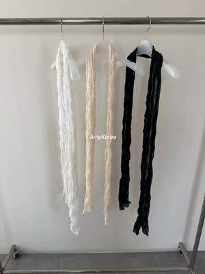 tempting Amy韩代 26早春 东大门 薄纱皱褶围巾 洋气百搭 小银坠