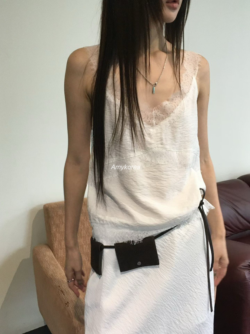 minimuze Amy韩代 26早秋 东大门 睫毛蕾丝 吊带背心 半裙 百搭