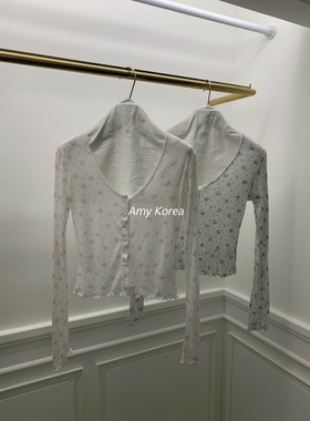 ETER Amy韩代 25ss 东大门 时尚 小碎花长袖T +中裙半身裙 松紧腰