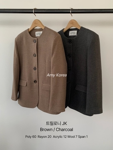 UNDERSON Amy韩代 25fw 东大门 时尚复古 圆领外套 显气质