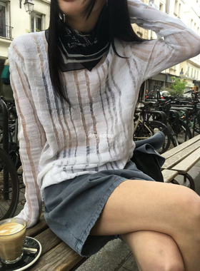 breathe Amy韩代 26春夏 东大门 纯色圆领镂空 针织罩衫 洋气百搭