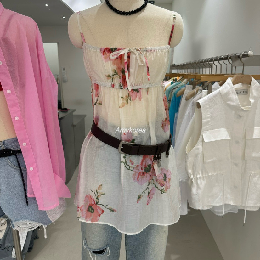 repeller Amy韩代 26春夏 东大门 花色拼接 吊带背心 洋气百搭