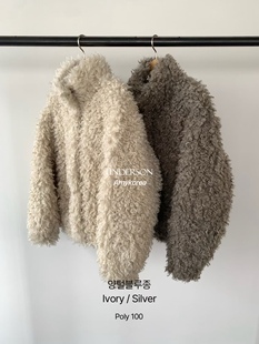 UNDERSON Amy韩代 25fw 东大门 时尚纯色 托斯卡纳毛毛外套大衣