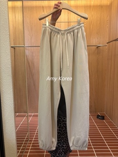 东大门 纯色刺绣小标 抽绳卫裤 choi 长裤 25早秋 休闲裤 Amy韩代