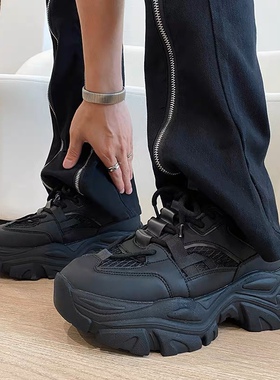 内增高男鞋ins老爹鞋百搭运动潮鞋子秋冬季松糕厚底休闲2025新款