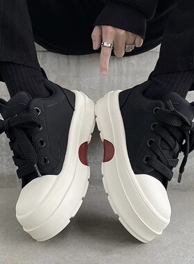 爱心底~2025新款增高男鞋运动潮鞋子痞帅厚底百搭春秋季休闲板鞋