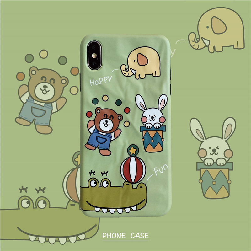 绿色童趣卡通小动物折纸纹手机壳iphone8p苹果6splus软壳带挂绳孔在类目 3C数码配件, 手机配件, 手机保护套/壳中 - 来自Buy2taobao.com提供专业的淘宝代购服务
