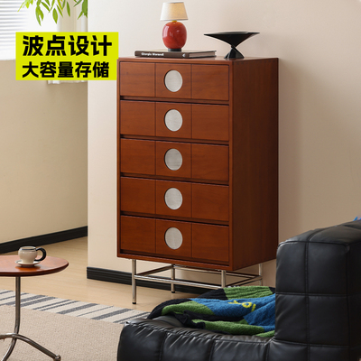 小万黄杨木中古波点设计五斗柜