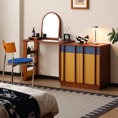 小万中古创意拼色梳妆台一体柜