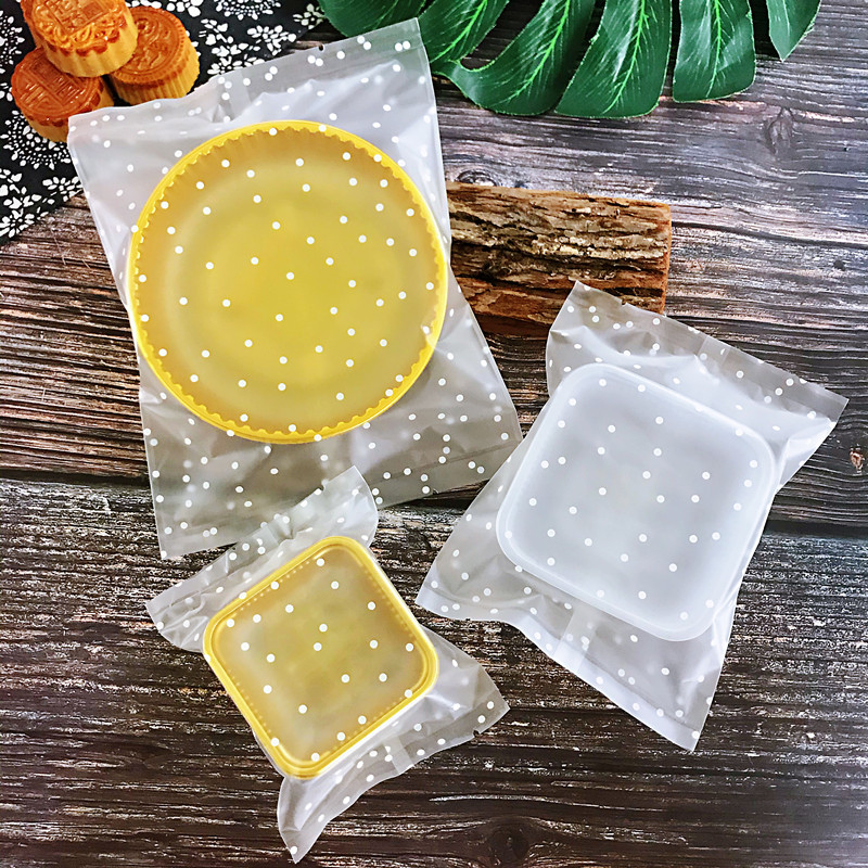 白色点点款50克100克200克月饼袋饼干袋花茶袋蛋黄酥包装袋青团袋