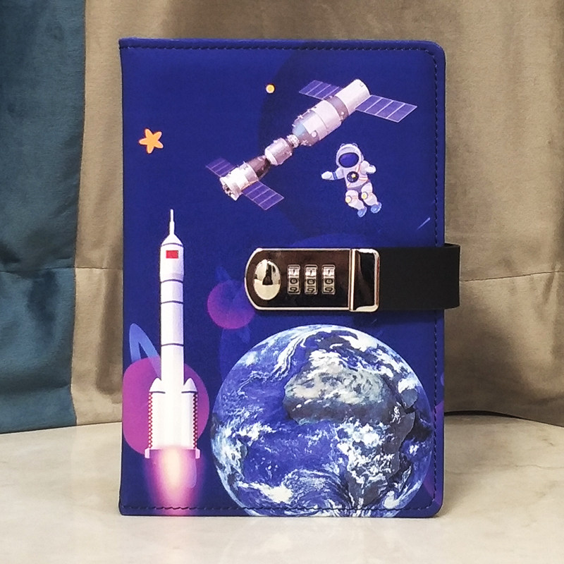 小学生密码本带锁日记本女生秘密学生笔记本男孩简约文艺复古少女