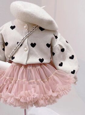 法国女童tutu裙春秋宝宝公主半身裙洋气儿童兔兔裙婴儿蓬蓬裙套装