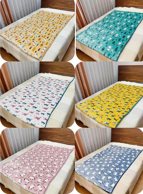 日本kusuguru满印猫咪睡袋法兰绒防踢被子隔脏保暖单人防寒被8002