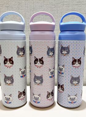 Kusuguru正品直筒杯保温杯保冷304不锈钢手提式500ml便携8705