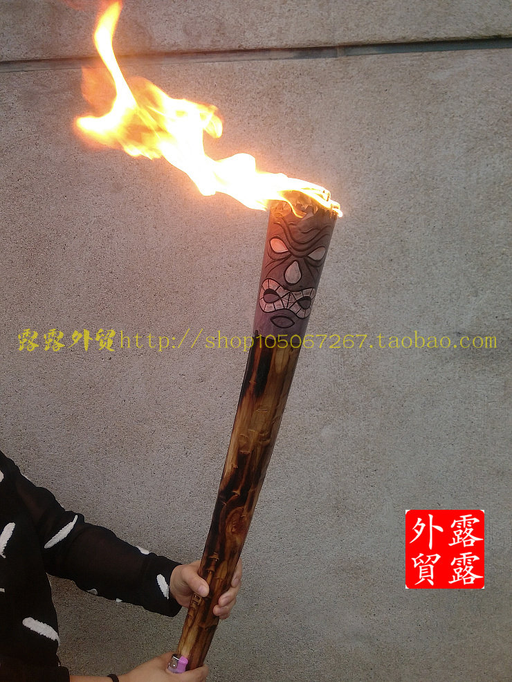 木头火把复古舞台表演火把野营古装电影道具火炬真火反复使用