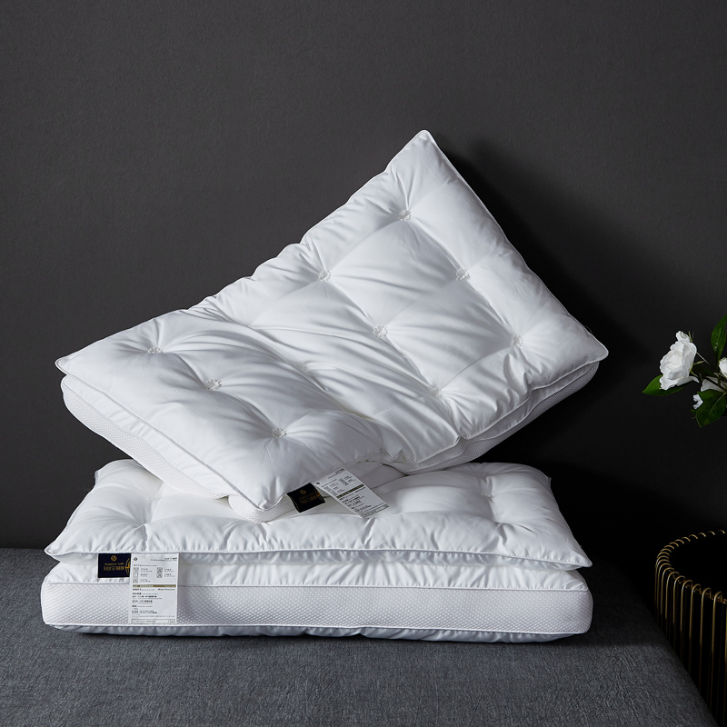 单人60支贡缎柔赛双层高枕头