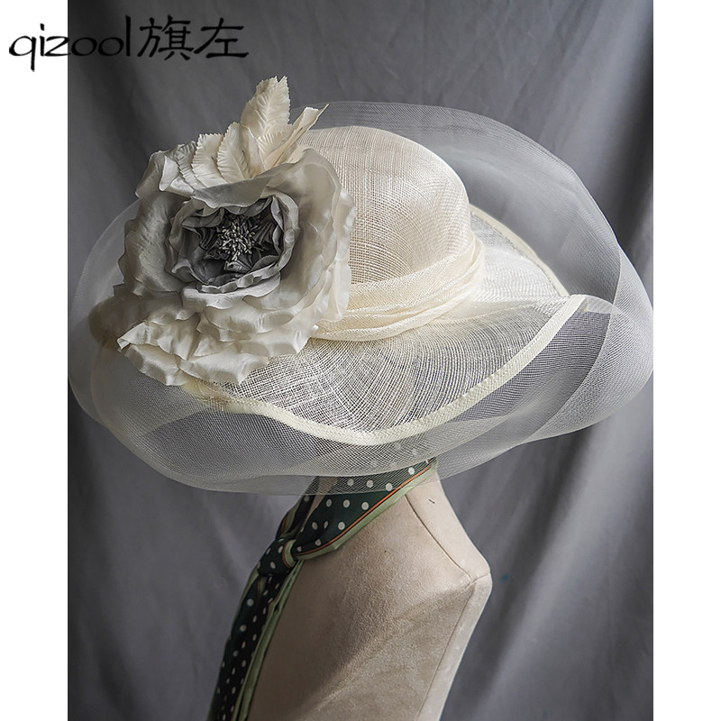礼帽宴会优雅女春夏大花朵